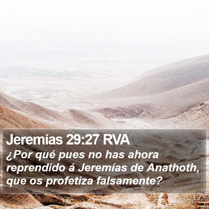 Jeremías 29:27 RVA Bible Study