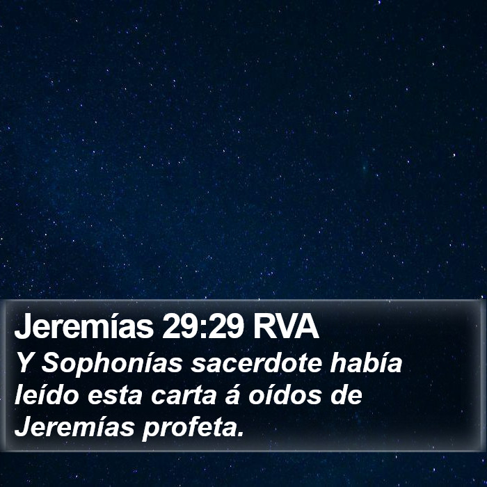 Jeremías 29:29 RVA Bible Study