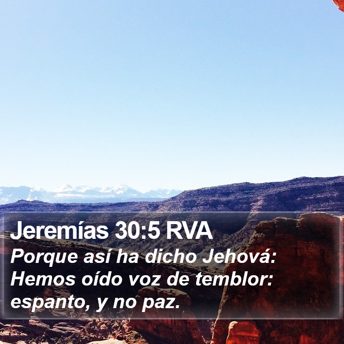 Jeremías 30:5 RVA Bible Study