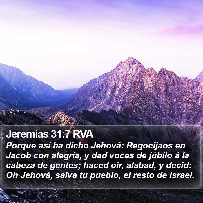Jeremías 31:7 RVA Bible Study
