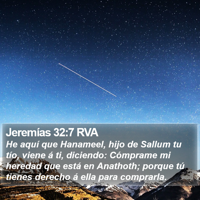 Jeremías 32:7 RVA Bible Study