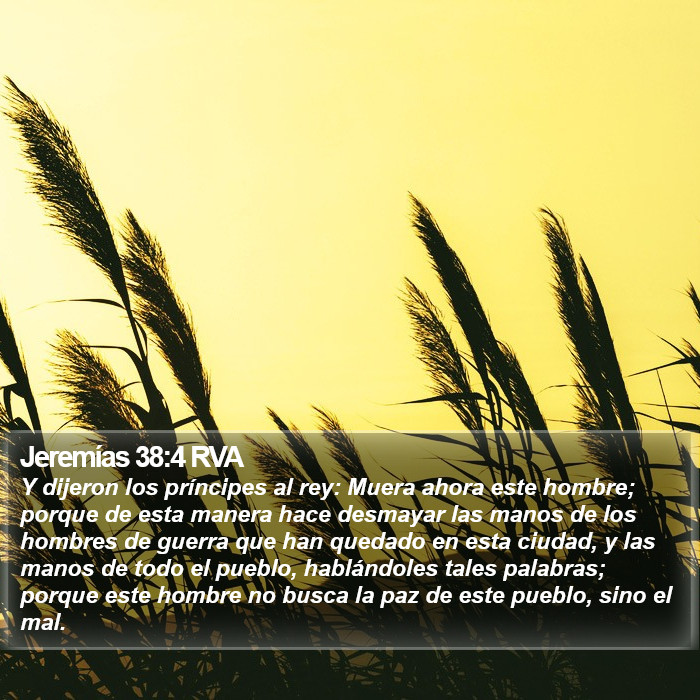 Jeremías 38:4 RVA Bible Study