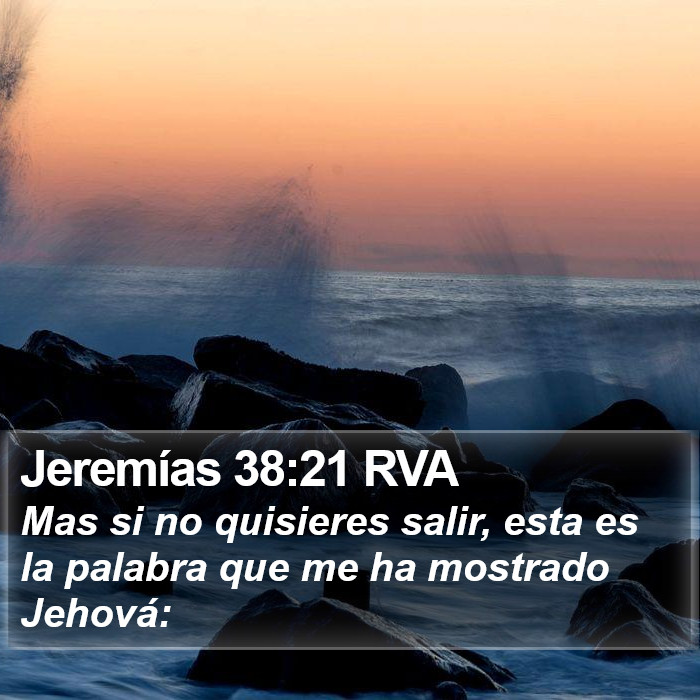 Jeremías 38:21 RVA Bible Study