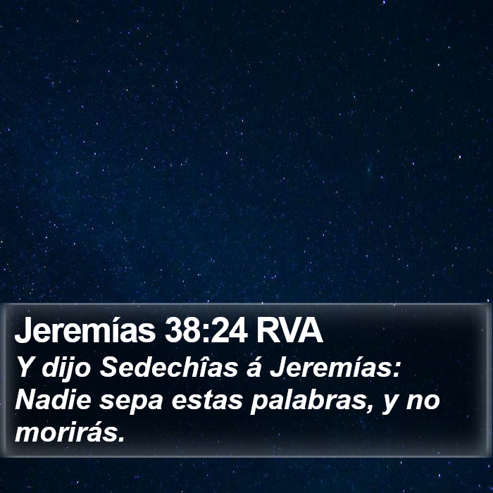 Jeremías 38:24 RVA Bible Study