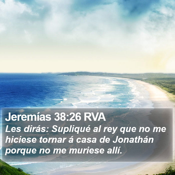 Jeremías 38:26 RVA Bible Study