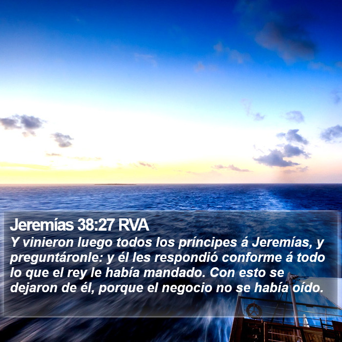 Jeremías 38:27 RVA Bible Study