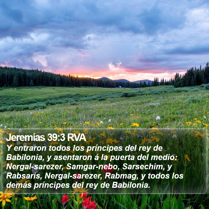 Jeremías 39:3 RVA Bible Study