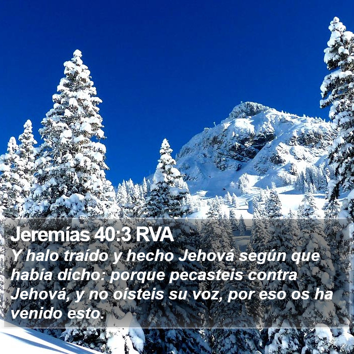 Jeremías 40:3 RVA Bible Study