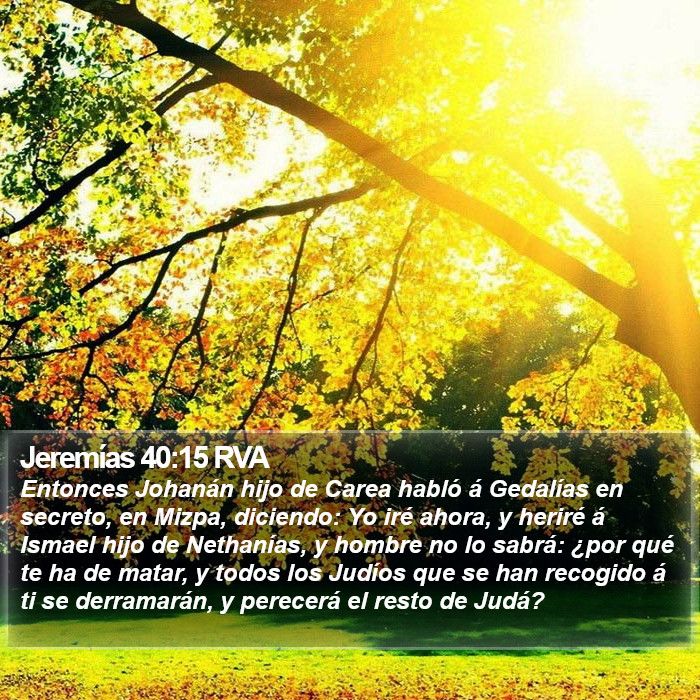 Jeremías 40:15 RVA Bible Study