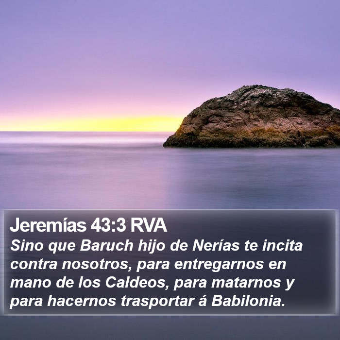 Jeremías 43:3 RVA Bible Study