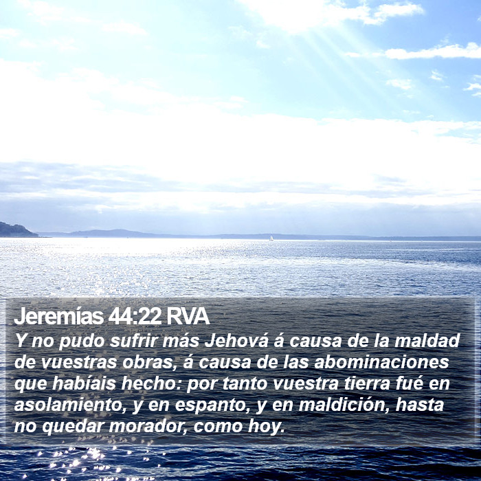 Jeremías 44:22 RVA Bible Study