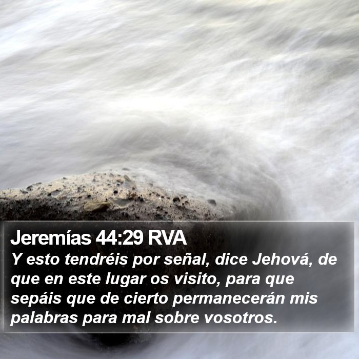 Jeremías 44:29 RVA Bible Study