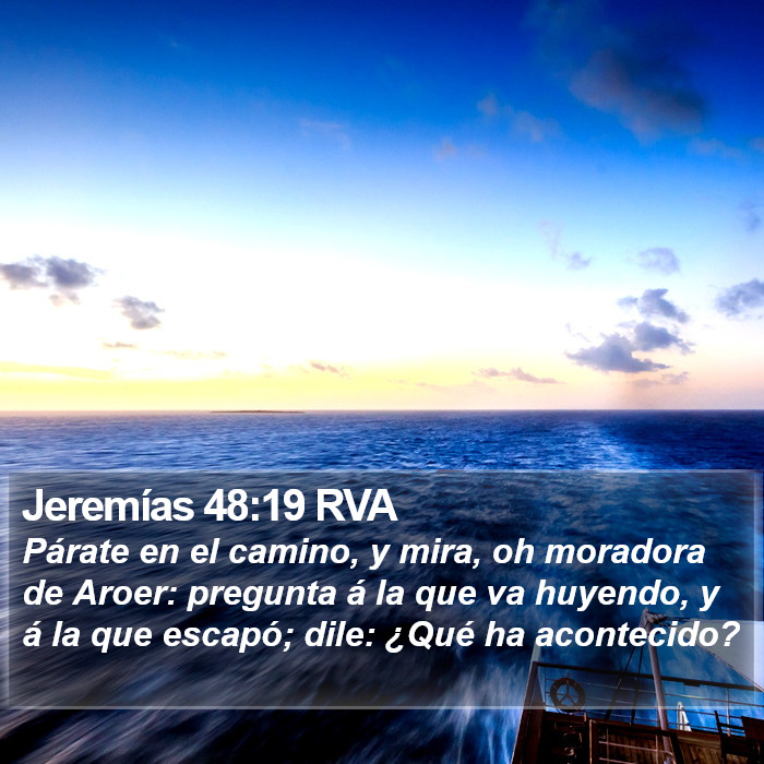 Jeremías 48:19 RVA Bible Study