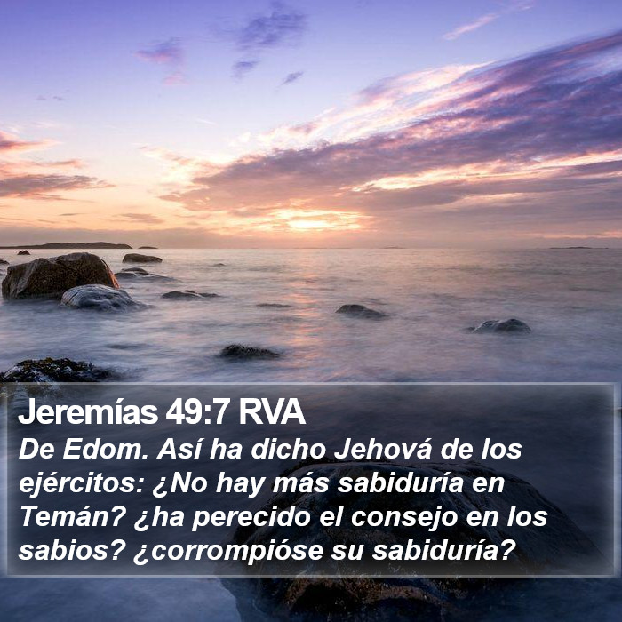 Jeremías 49:7 RVA Bible Study