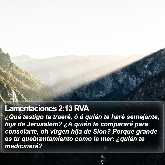 Lamentaciones 2:13 RVA Bible Study