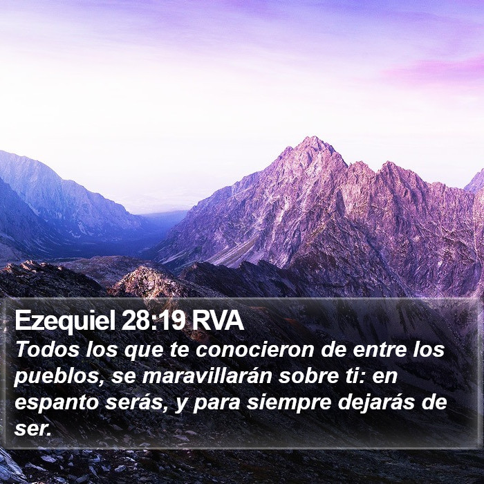 Ezequiel 28:19 RVA Bible Study