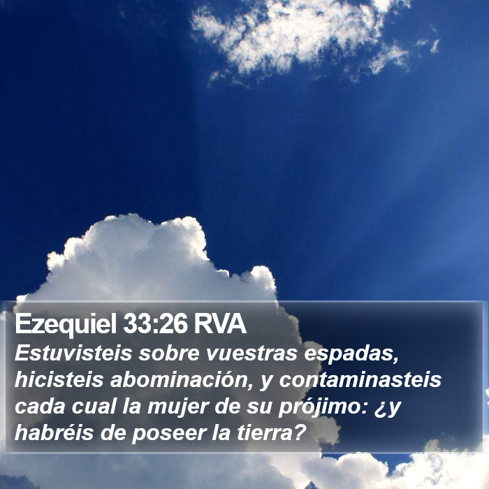 Ezequiel 33:26 RVA Bible Study