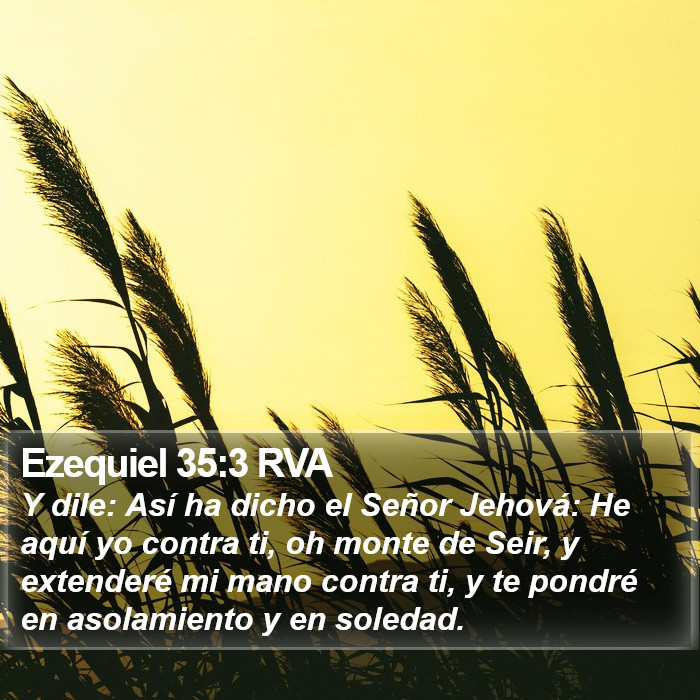 Ezequiel 35:3 RVA Bible Study