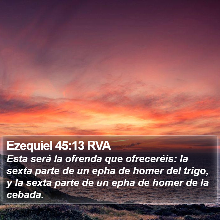 Ezequiel 45:13 RVA Bible Study