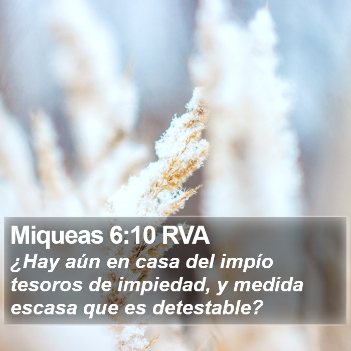 Miqueas 6:10 RVA Bible Study