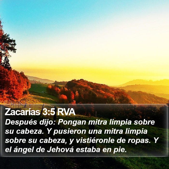 Zacarías 3:5 RVA Bible Study