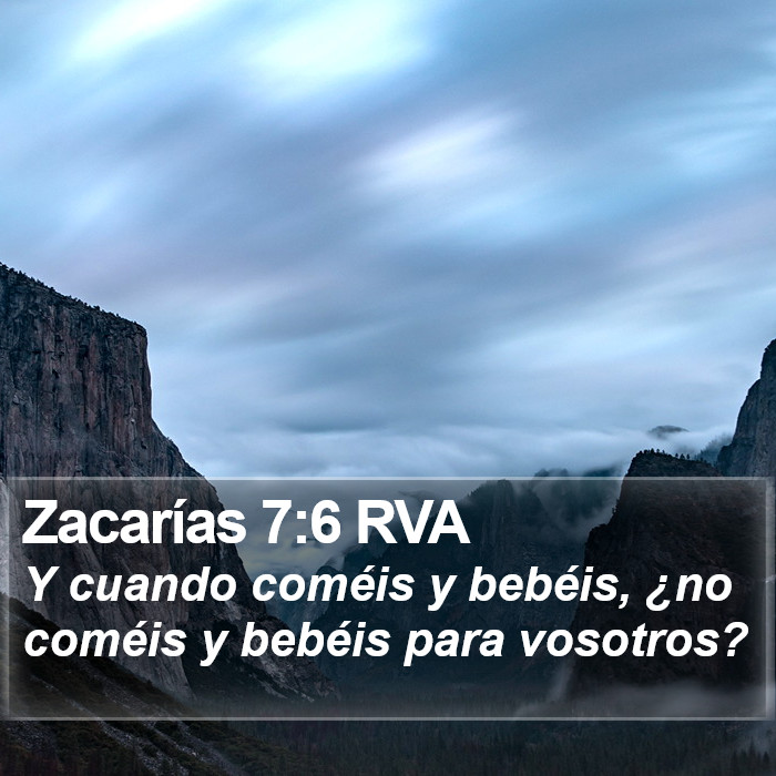 Zacarías 7:6 RVA Bible Study