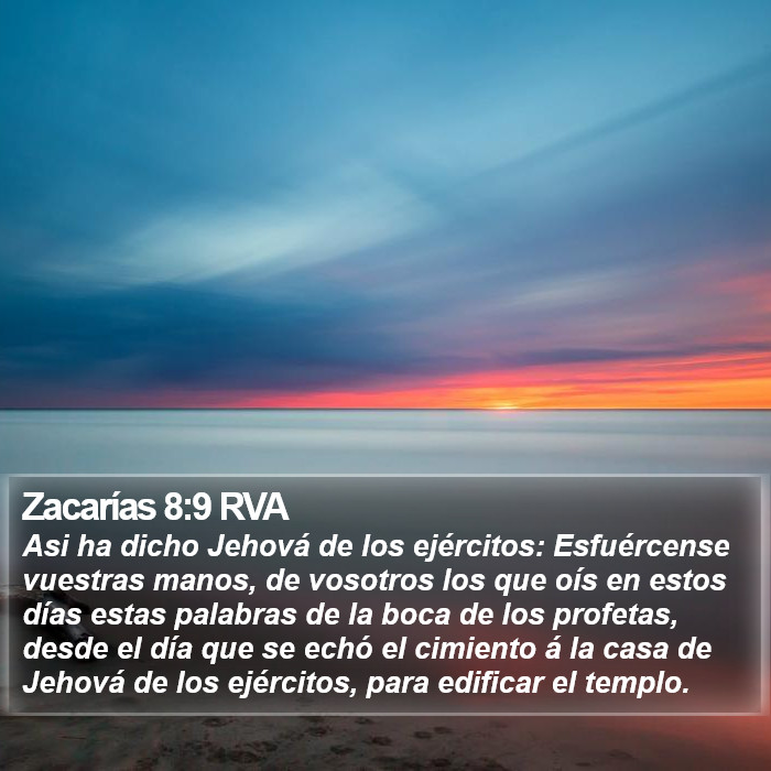 Zacarías 8:9 RVA Bible Study