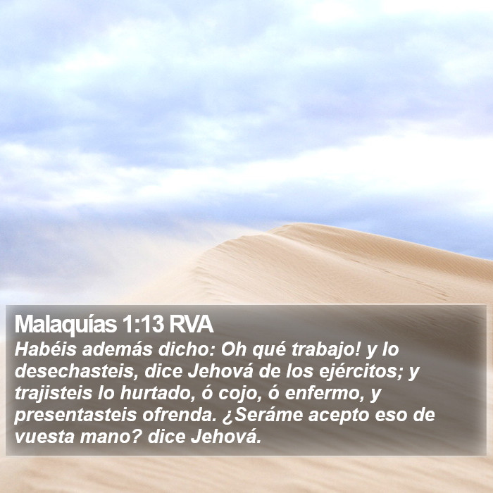 Malaquías 1:13 RVA Bible Study