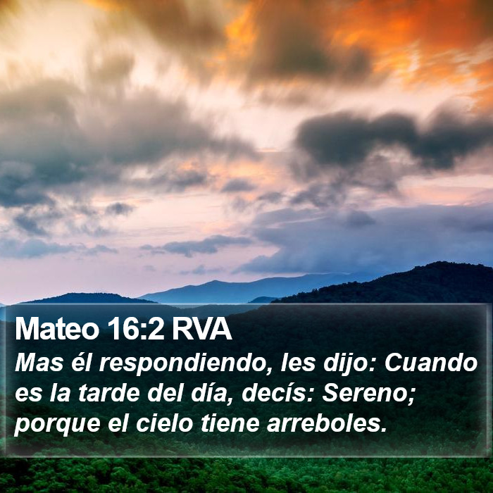 Mateo 16:2 RVA Bible Study