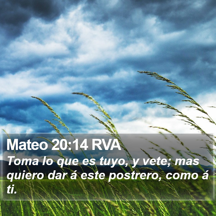 Mateo 20:14 RVA Bible Study