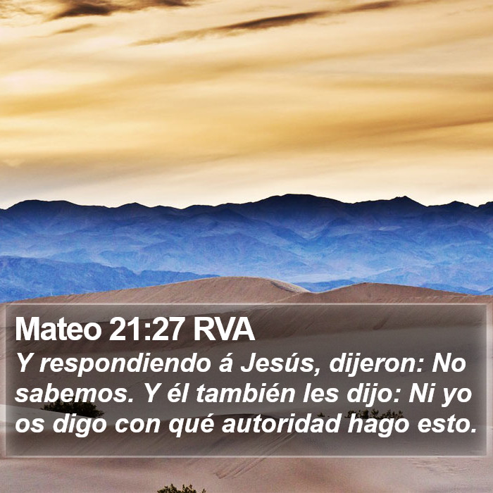 Mateo 21:27 RVA Bible Study