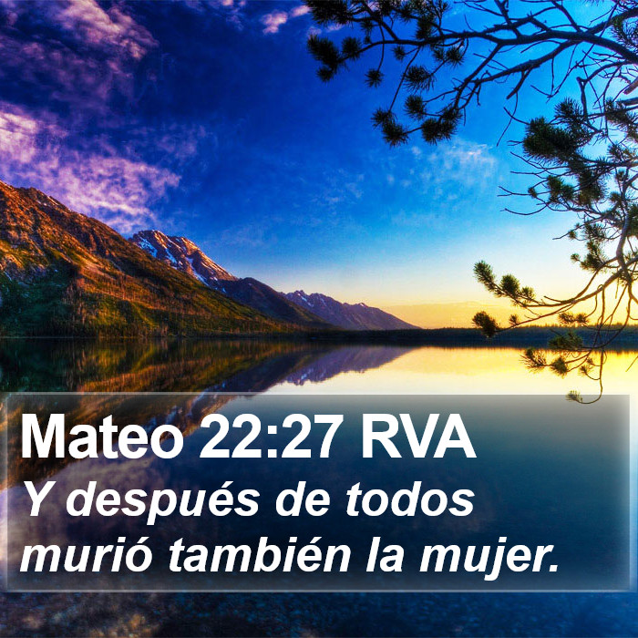 Mateo 22:27 RVA Bible Study