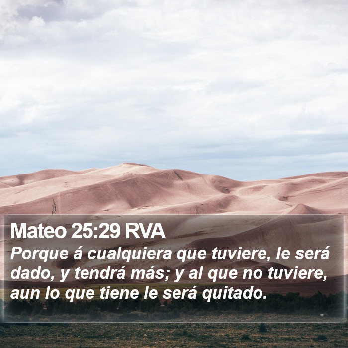 Mateo 25:29 RVA Bible Study