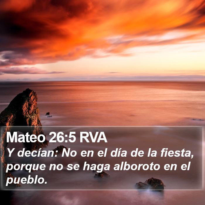 Mateo 26:5 RVA Bible Study