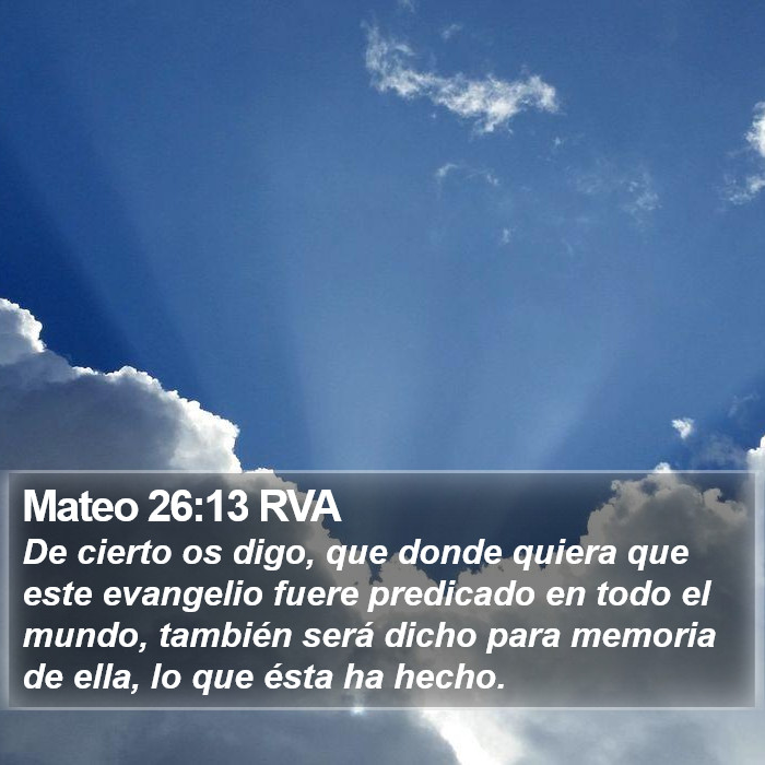 Mateo 26:13 RVA Bible Study