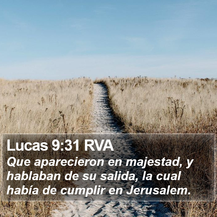 Lucas 9:31 RVA Bible Study