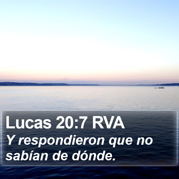 Lucas 20:7 RVA Bible Study