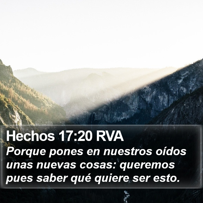 Hechos 17:20 RVA Bible Study