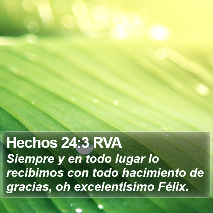 Hechos 24:3 RVA Bible Study