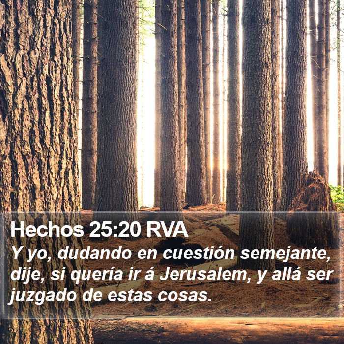 Hechos 25:20 RVA Bible Study