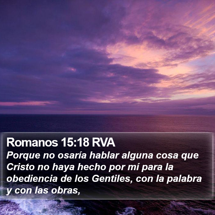 Romanos 15:18 RVA Bible Study