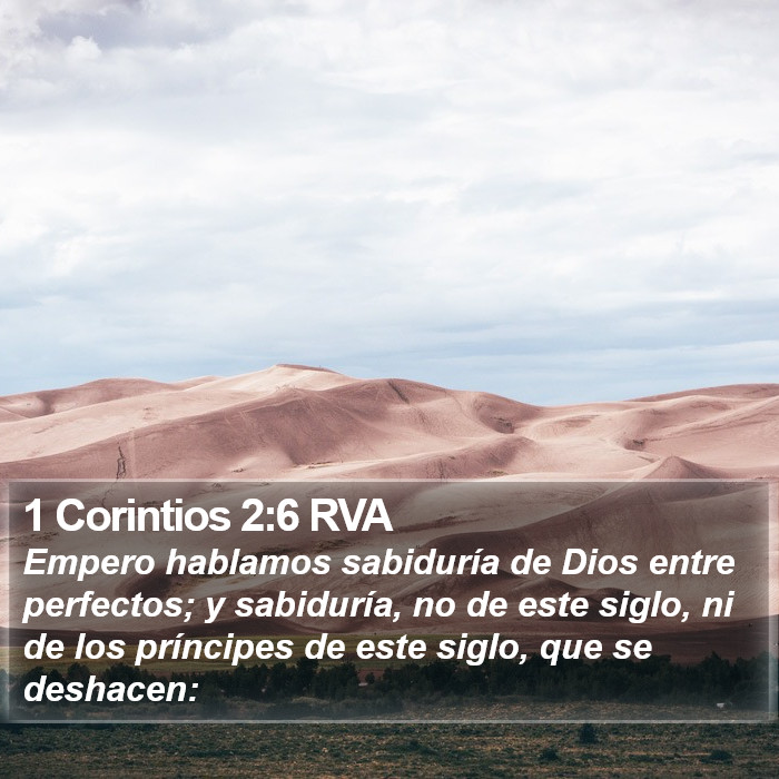 1 Corintios 2:6 RVA Bible Study