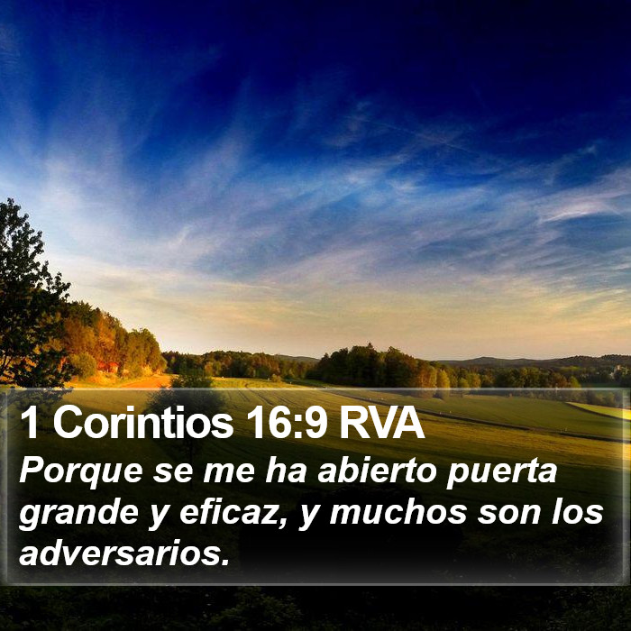 1 Corintios 16:9 RVA Bible Study