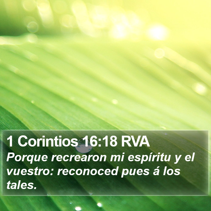 1 Corintios 16:18 RVA Bible Study