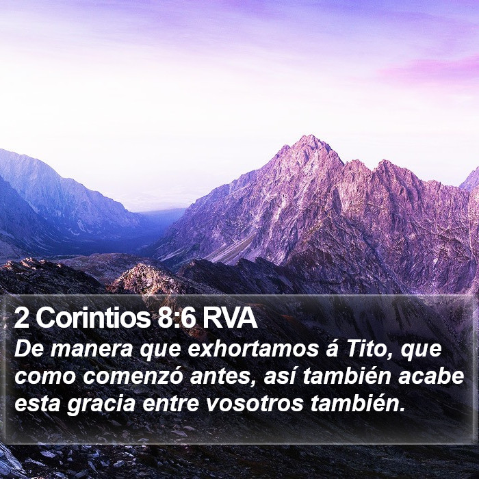 2 Corintios 8:6 RVA Bible Study