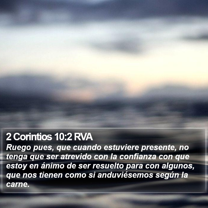 2 Corintios 10:2 RVA Bible Study