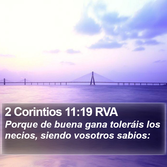 2 Corintios 11:19 RVA Bible Study