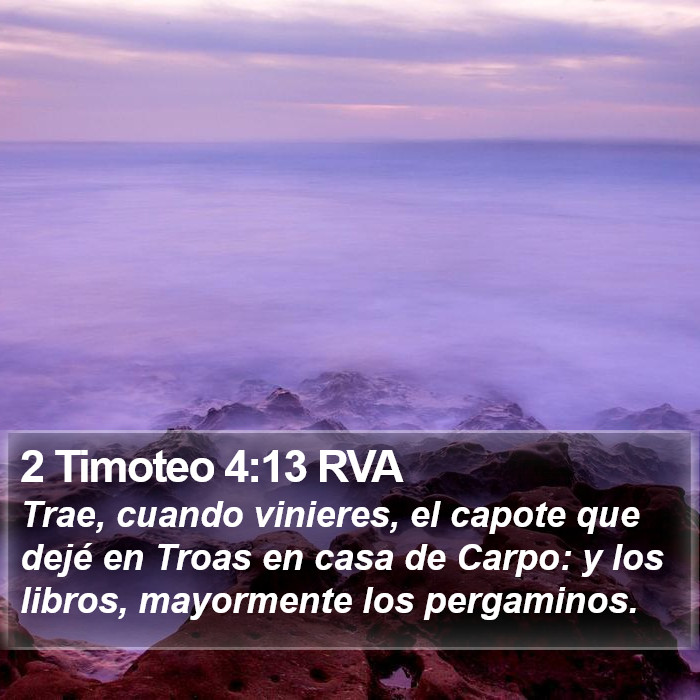 2 Timoteo 4:13 RVA Bible Study