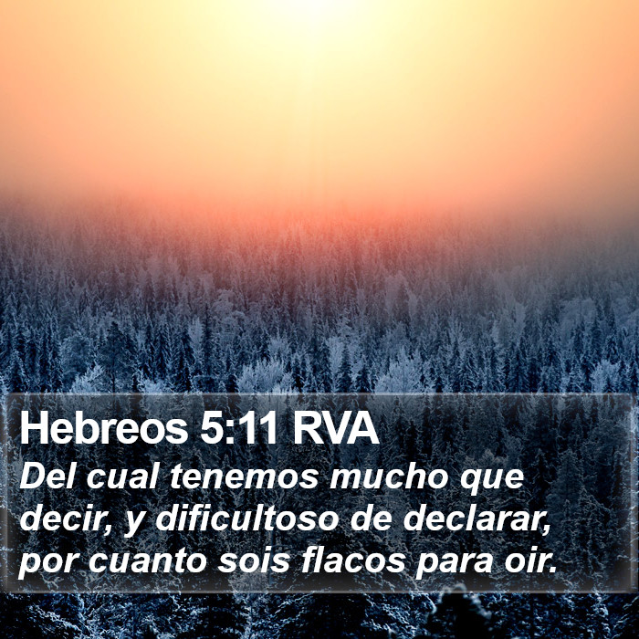 Hebreos 5:11 RVA Bible Study