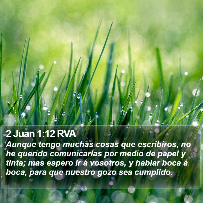 2 Juan 1:12 RVA Bible Study